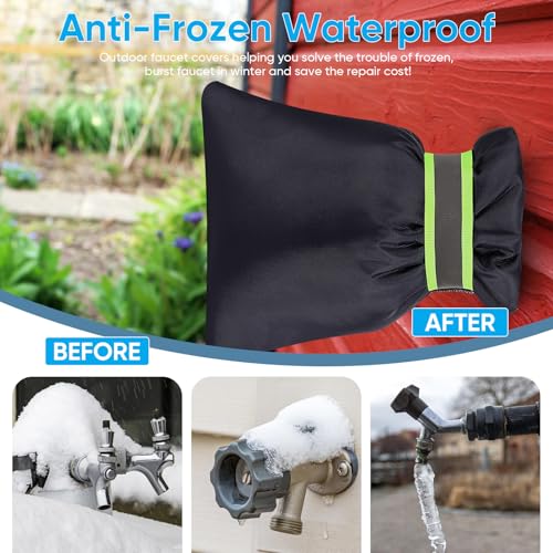 2Pack Outdoor Faucet Covers for Winter - Pro 6.7" W x 8.3" H Outdoor Water Faucet Cover Socks for Winter Freeze Protection...