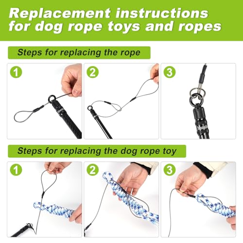 Msnaile Carbon Fiber Flirt Pole for Dogs, 0.2 Pounds Lightweight Dog Flirt Pole for Large Medium Small Dogs, Telescopic Fl...