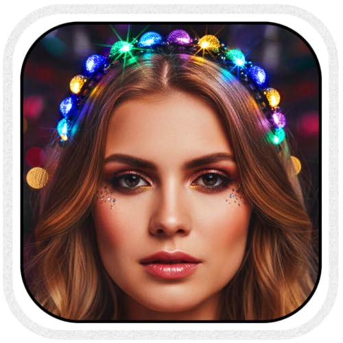 Kilshye Light Up Headband LED Black Hair Band Rave Hair Accessories for Women