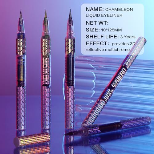 SUSIKEKI Chameleon Metallic Duochrome Liquid Eyeliner, Color Shifting Shimmery Eye Liner, Duo-color Waterproof Long Lastin...