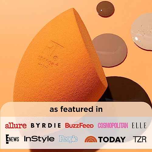 Real Techniques Miracle Complexion Sponge + Concealer Sponge Duo, Makeup Blending Sponges For Foundation & Concealer, Offers Light To Medium Coverage, Natural, Dewy Makeup, Latex-Free Foam 2 Count