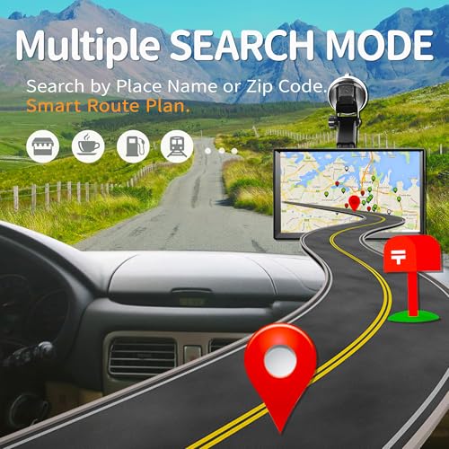 URFRU 7-Inch GPS Navigator for Car Truck RV Pickup, 2025 Offline Map with Free Updates Lifetime, Big HD Touchscreen, Satal...