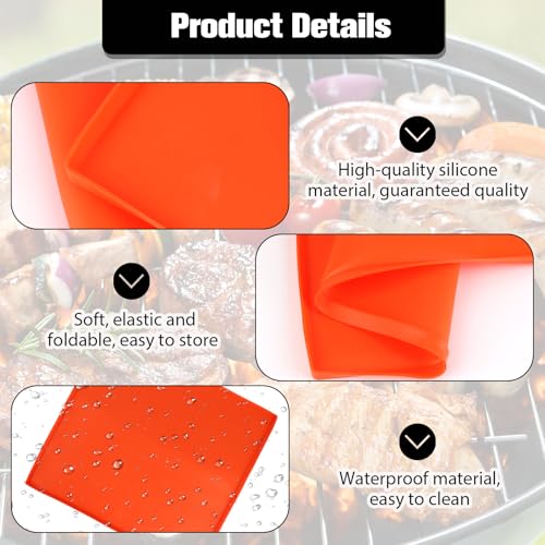 OMASUNB 17 Inch Silicone Griddle Mat for Blackstone, Orange Heavy Duty Food Grade Silicone Griddle Cover, Ideal for Grilli...