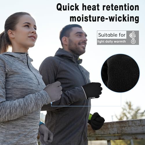 MCTi Lightweight Gloves Liners for Men Women, Touch Screen Gloves with Conductive Microfiber, Palm Silicone, for Running D...