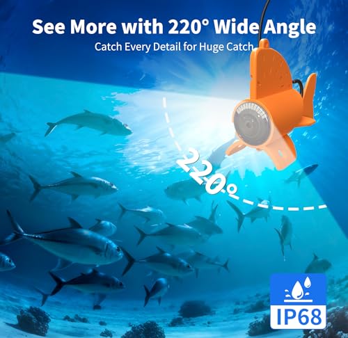 Underwater Fishing Camera,4.3 Inch HD Fishing Camera with 12 Infrared Night Vision Lights, Portable Fish Finder with 50ft ...