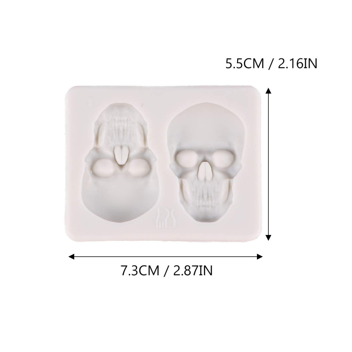 EXCEART 2pcs Halloween Skull Silicone Mold for Baking Cake Decoration Soap Making Unique Skull Shape Food-grade Silicone Easy to