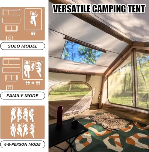 SENLEETO Inflatable Tents for Camping, Large Inflatable Camping Tent with Hand Pump, Easy Setup Tents for 2/4/6/8/10/12 Pe...