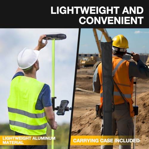 Fancyall GPS Pole, 6.6FT Surveying Prism Pole, 2M Prism Pole for Land Surveying, Black