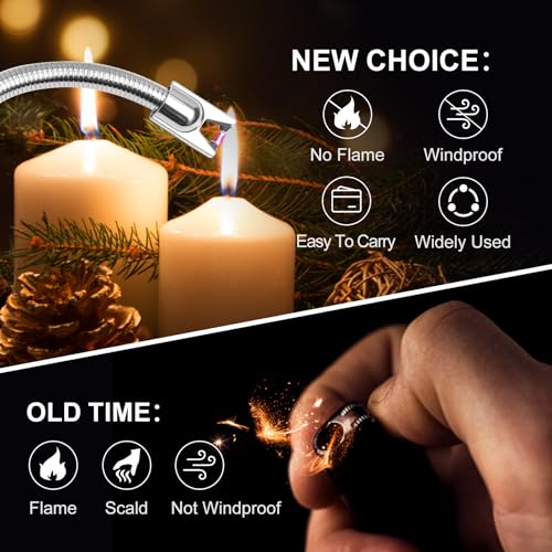 KTEBO 2 Pack Plasma Arc Electric Lighters Rechargeable - USB Long Reach for Scented Candles, BBQ Grill &Camping - Windproo...