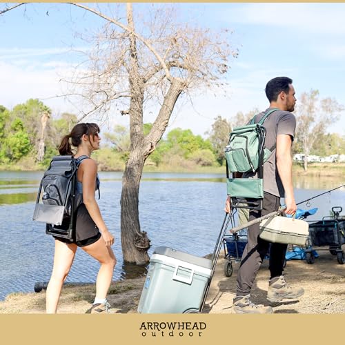 Arrowhead Outdoor Multi-Function 3-in-1 Compact Camp Chair: Backpack, Stool & Insulated Cooler, w/Bottle Holder & Storage ...