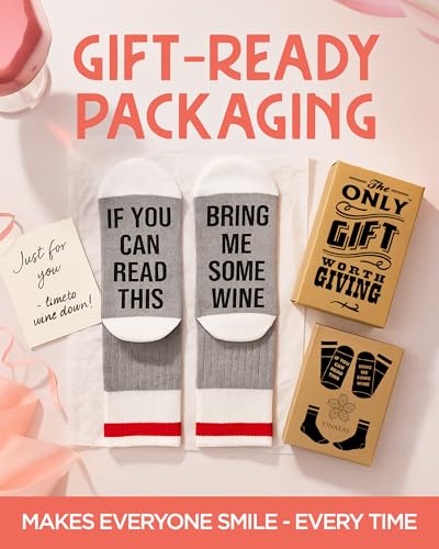 Funny Wine Socks for Women - Wine Gift for Women and Men. Soft Cotton Material for All-Day Comfort - Ideal for Birthdays, ...