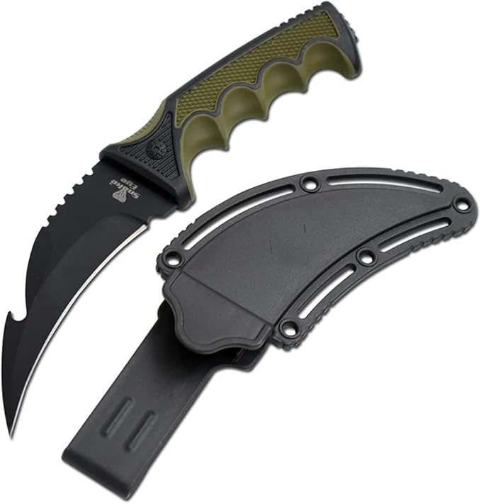Snake Eye Tactical 9" Hunting Survival Knife Curve Saw Back Blade With Molded Sheath. (GN-3)