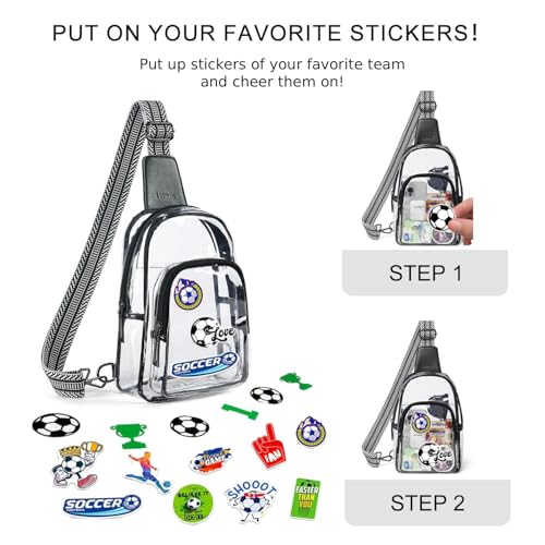 LATMAP Clear Bag for Stadium Events, Clear Purse for Women Stadium Crossbody Bag, Transparent Bag for Concerts Sports