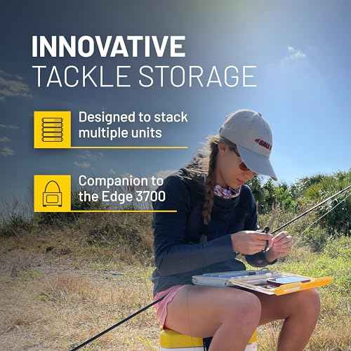 Plano EDGE 3700 Hook Utility Box, Clear/Yellow, Tackle Storage Accessories, Waterproof and Rust-Resistant Container for Fishing Hooks