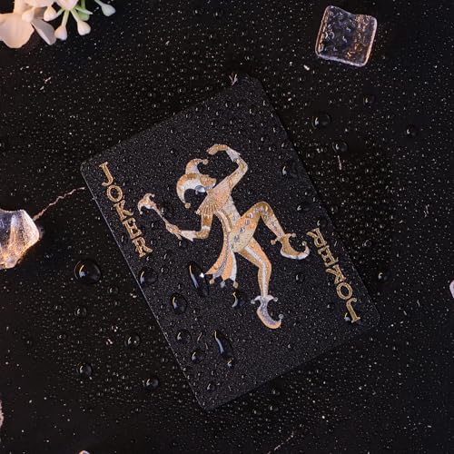 Playing Cards, Plastic Playing Cards, Deck of Cards, Waterproof Poker Cards, Black Standard Playing Card for Adults, Cool ...