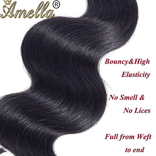 Amella Hair Brazilian Body Wave Bundles 8A Human Hair Bundles Body Wave 20 20 20inch Brazilian Hair Bundles 100% Unprocessed Virgin Weave