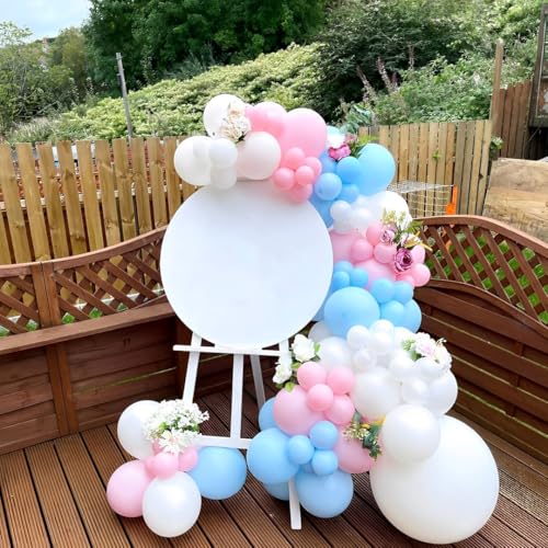 Pink and Blue Party Balloons,Pink Blue Latex Balloons 50 Pcs 12 inch Blue and Pink Gender Reveal Party Balloons for Gender...