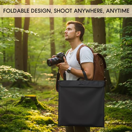 Tellegloww Light Box Photography 24 x 24'' Large Photo Studio Light Box with 224 Adjustable Ring LED Strip, 5 Color Backdr...