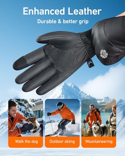 RIGWARL Winter Gloves Waterproof for Cold Weather, Warm Snow Gloves Men Women, Skiing Glove with Touchscreen Fingers for H...