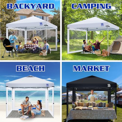 FANPAT 3Pcs Clear Canopy Sidewalls for 10x10 Pop Up Tent, Transparent Window Curtain Cloth, 8 Mil PVC Enclosure Fabric wit...
