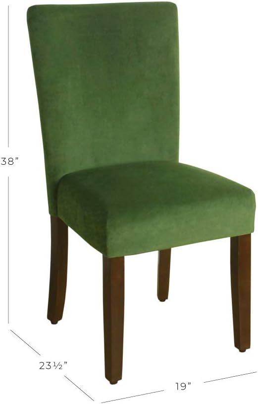 HomePop Parsons Classic Upholstered Accent Dining Chair, Set of 2, Dark Green Velvet