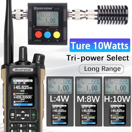 BAOFENG Radio UV32 Ham Radio Handheld 10W Rechargeable Walkie Talkies Long Range UV-32 Two Way Radio NOAA Weather Radio wi...