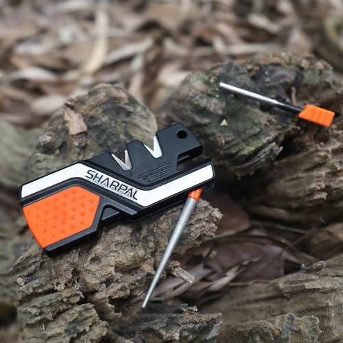 SHARPAL 101N 6-in-1 Pocket Knife Sharpener & Survival Tool – Diamond Sharpening Rod, Fire Starter Ferro Rod, Whistle – Sha...