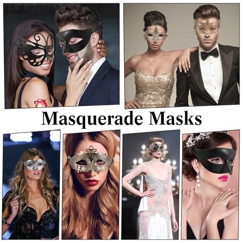 Chivao 60 Pcs Couple Masquerade Mask for Women Men Bulk Unisex Vintage Venetian Mask for Graduation Prom Ball Antique Costume