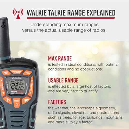 Cobra ACXT545 Weather-Resistant Walkie Talkies - Rechargeable, 22 Channels, Long Range 28-Mile Two-Way Radio Set (2-Pack)