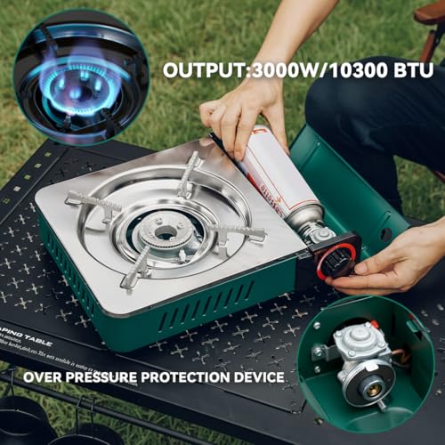 ONLYFIRE OUTDOOR LIVING Butane Gas Stove with Carrying Case, Small Portable Camping Stove for Patio Cooking Camping Hiking...