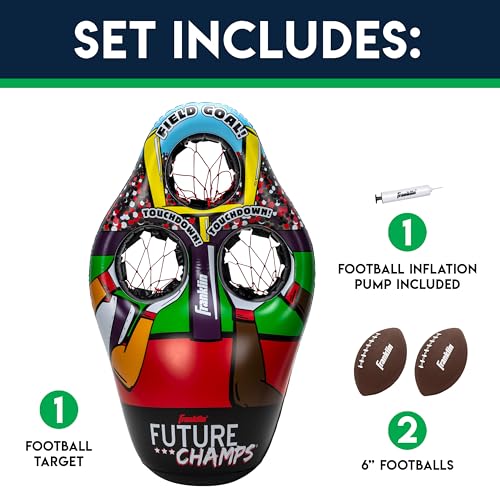 Franklin Sports Kids Football Target Toss Game - Inflatable Throwing Target Toy with Soft Mini Footballs - Fun Kids Sports...