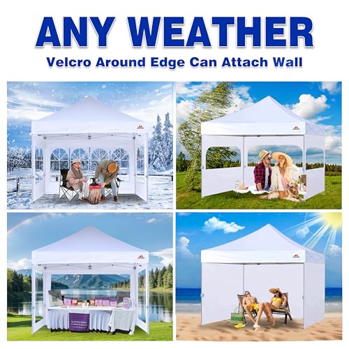 SCOCANOPY Commercial 10x10 Replacement Canopy Top,Canopy Cover ONLY,Bonus 4 Pack Weight Bag,(White)