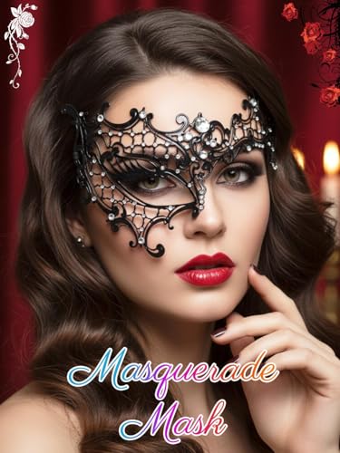 Campsis Masquerade Mask Black Masquerade Ball Mask Metal Rhinestone Venetian Party Masks for Women