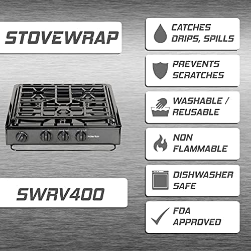 STOVEWRAP SWRV400 Stove Cover/Protector & Oven Liner - Precut to fit Suburban Triangle 3 Burner Stoves ONLY - Easy Clean/H...