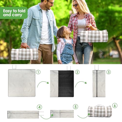 MEIRILE Oversize Picnic Blankets with Foldable, Waterproof & Sand Proof Blanket Made of PEVA for Camping,Park, Beach,Gras...