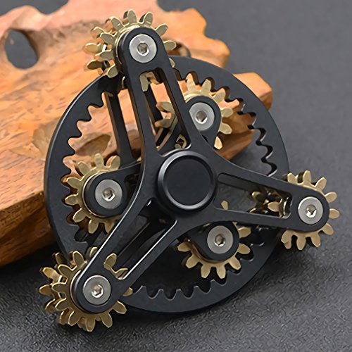Pure Brass Fidget Spinner Gears Linkage Fidget Gyro Toy Metal DIY Hand Spinner Spins Long Time EDC Focus Meditation Break ...