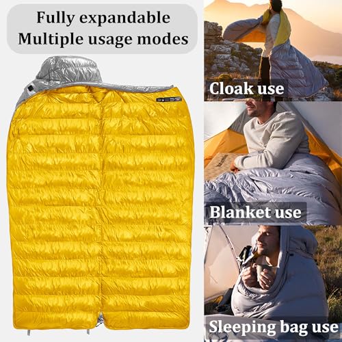 Naturehike CW700[2025 Upgrade] Ultralight Down Sleeping Bag [ -26.2°C~-1.7°C,1074g] All Season Camping Sleeping Bags for C...