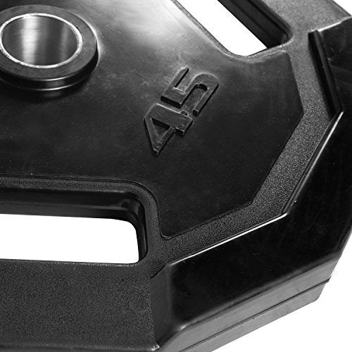 CAP Barbell 12-Sided Rubber Olympic Grip Weight Plates, Black | Multiple Sizes
