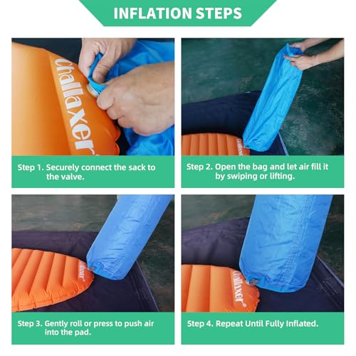 Ultralight Sleeping Pad for Camping, 74.8"x23.2" Camping Mat with Pump Sack Inflatable Sleeping Pads Compact for Camping B...