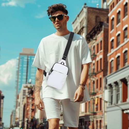 Shoulder Crossbody Bag Outdoor Sports Oxford Cloth Waterproof Backpack,White