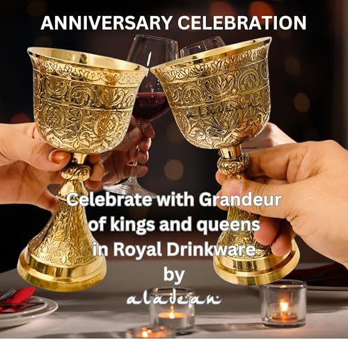 ALADEAN Vintage Chalice Goblet | 1x Royal Wine Cups of King Arthur - Renaissance Medieval Goblet Gifts, Wedding Anniversar...