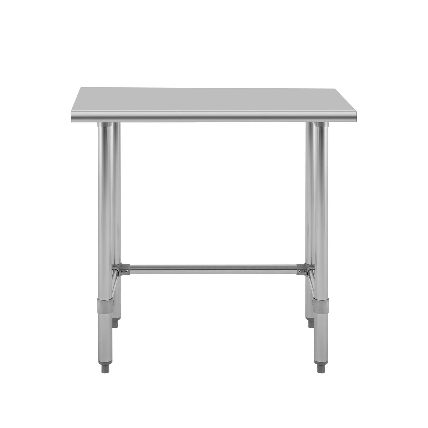 Hally Open Base Stainless Steel Table 24 x 36 Inches, NSF Commercial Heavy Duty Prep & Work Table with Galvanized Legs for Restaurant, Home and Hotel