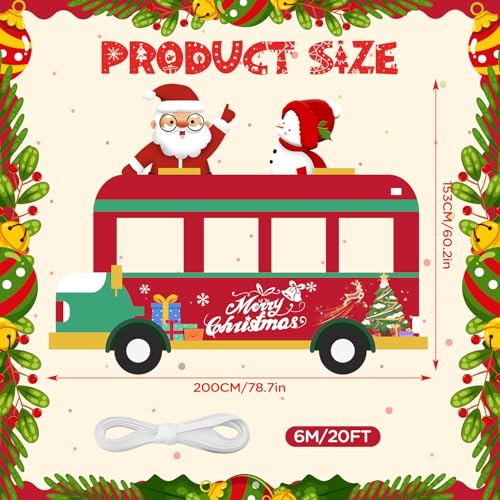 Christmas Bus Photo Booth Prop Merry Christmas Party Decorations Xmas Photography Background Backdrop Door Banner for Kids...