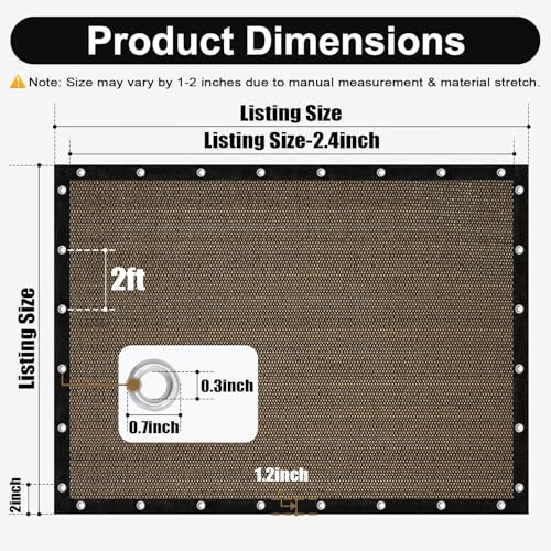 Artpuch 90% Sun Shade Cloth, 4 x 8 FT Pergola Shade Cover Canopy with Grommets, Sun Screen Fabric Tarp for Patio, Outdoor,...