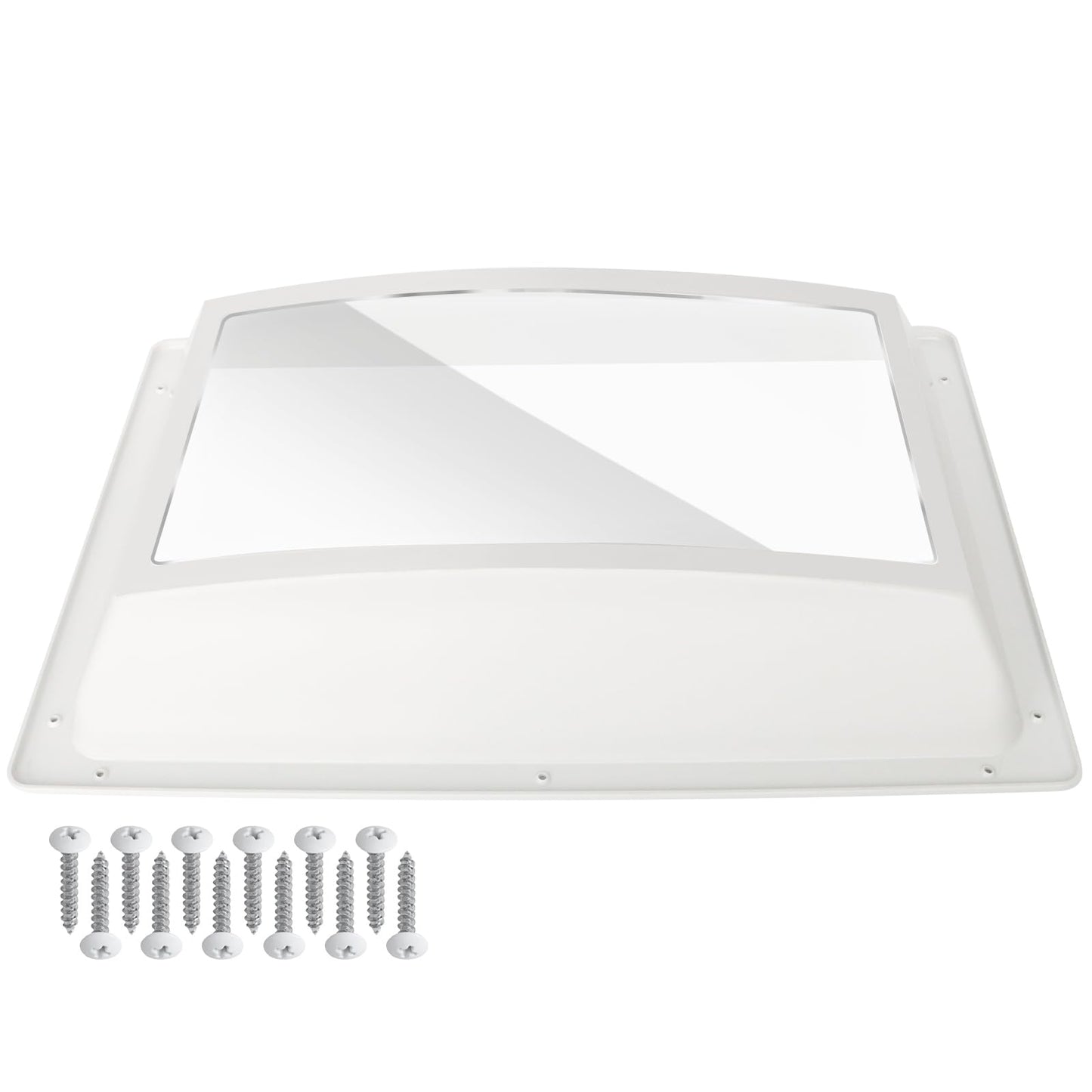 RV Skylight Replacement Bundle,18" x 26" RV Skylight Shower Outer Dome Fit 14" x 22" Openings for Camper Trailer Fifth Wheel Food Truck,Inner Dome with Window 14" x 22" + Lap Sealant+Screws,Smoke Gray