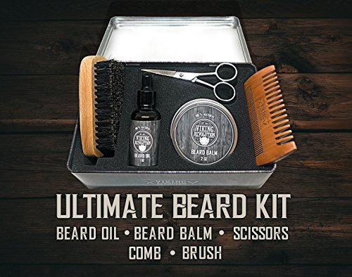 Viking Revolution - Ultimate Beard Kit - Beard Grooming Kit with Beard Brush, Beard Comb, Beard Balm, Beard Oil, Beard & M...
