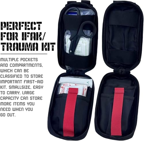 Ifak Med Trauma Kit, Black Molle Tactical Emergency First Aid Kit,Military Survival Molle EMT Medical Kit Refill Supplies ...