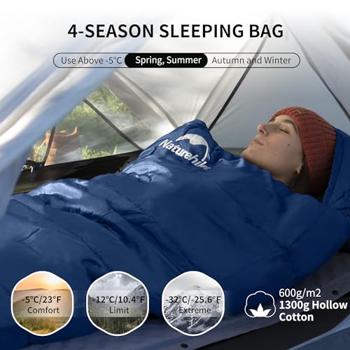 Naturehike Sleeping Bags for Adults, 10℉ 30℉ Mummy Backpacking Sleeping Bag, 0 Degree Lightweight Sleeping Bag Warm for Ca...
