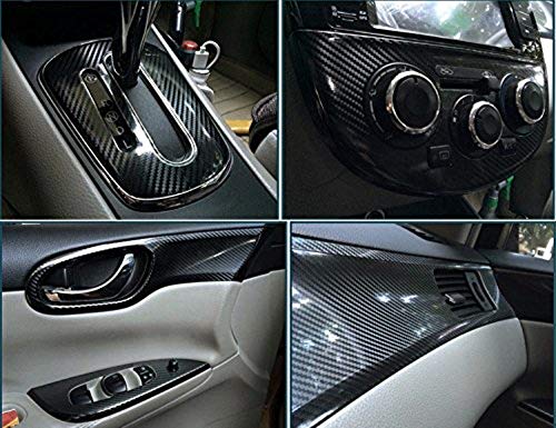 DIYAH 5D High Gloss Black Carbon Fiber Vinyl 12" x 60" / 1 FT x 5 FT Bubble Free Air Release Car Wrap Film Automotive DIY ...