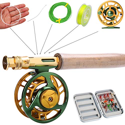 Sougayilang Fly Fishing Rod Reel Combos with Lightweight Portable Fly Rod and CNC-machined Aluminum Alloy Fly Reel,Fly Fis...
